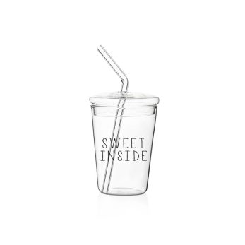Cam0312 Sweet Inside Borosilikat Pipetli Cam Bardak 300ml