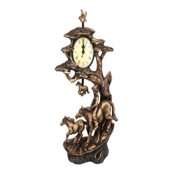 Tm 049 Atlı Saat 30 Cm- Bronz
