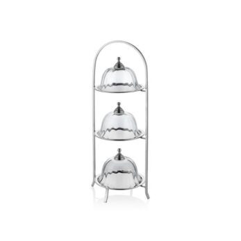 1pa-15992 Kek Standı Kapaklı Yuvarlak 3 Katlı 26x21x62,5cm