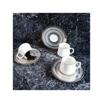 Evaliza Crown 6lı Kahve Seti Platin